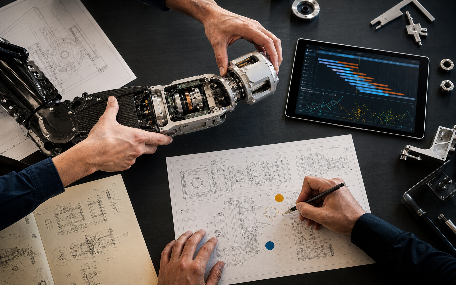 Engineers turning programme evidence into action around a precision prototype